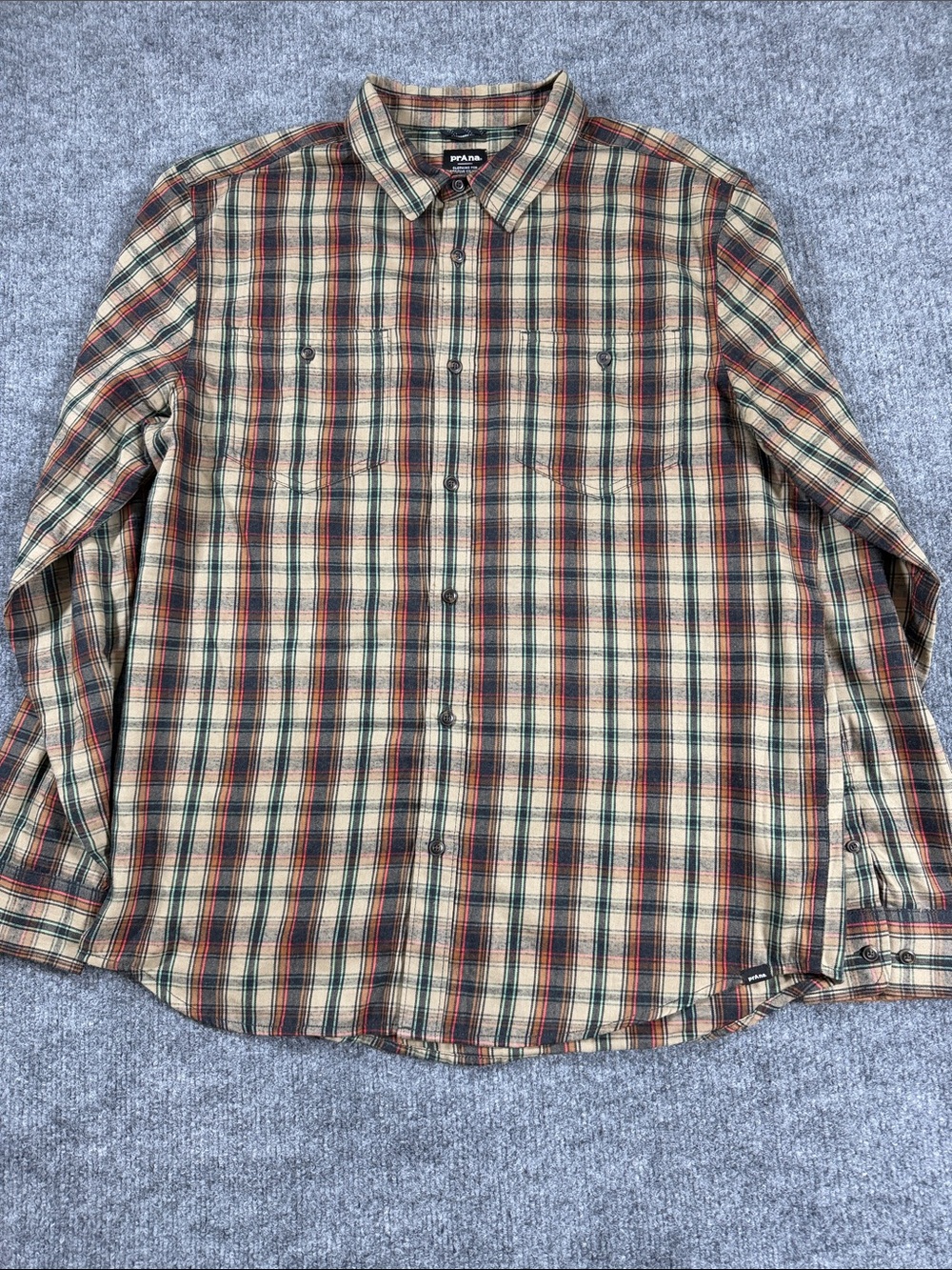 Prana Dolberg Standard Fit Plaid Flannel Shirt Men’s